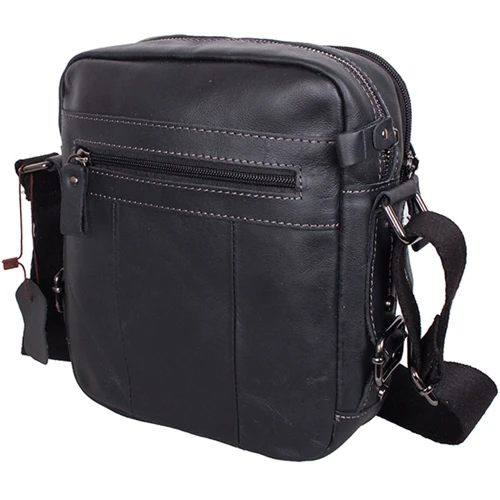 Мужская сумка через плечо Borsa Leather черная (105262-black): Материал Натуральная кожа