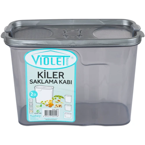 Контейнер для сыпучих Violet House 2 л (0552 Transparent Black)