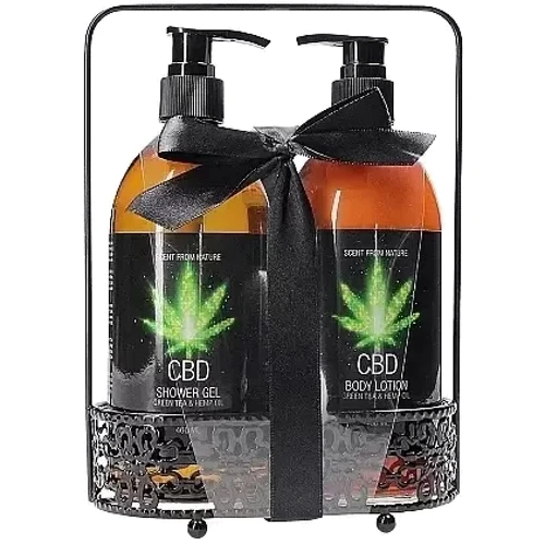 Набор для ванны и душа CBD Luxe Care set - GREEN TEA & HEMP OIL (2 предмета)