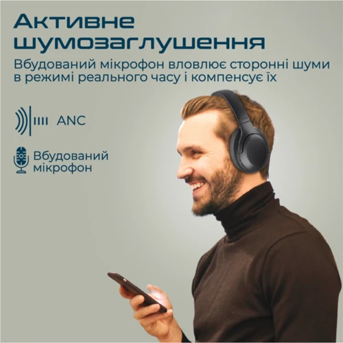 Навушники Promate Concord Black (concord.black): Тип конструкції полноразмерные