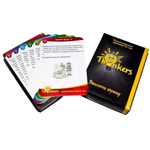 Интеллектуальная игра Thinkers Закончи шутку 16+ (100 карточек)