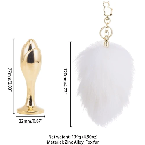 Анальна пробка Кролячий хвіст LOCKINK SEVANDA White Bunny-Tail Anal Rose-shape Plug