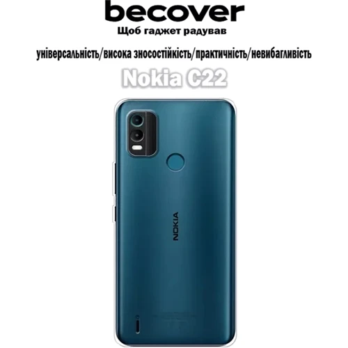 Чехол для телефонов BeCover TPU Case Transparancy for Nokia C22 (709352): Тип накладка на заднюю часть