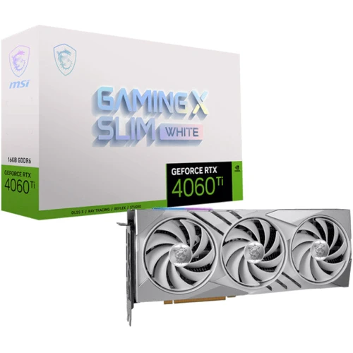 Видеокарта MSI GeForce RTX 4060 Ti GAMING X SLIM WHITE 16G