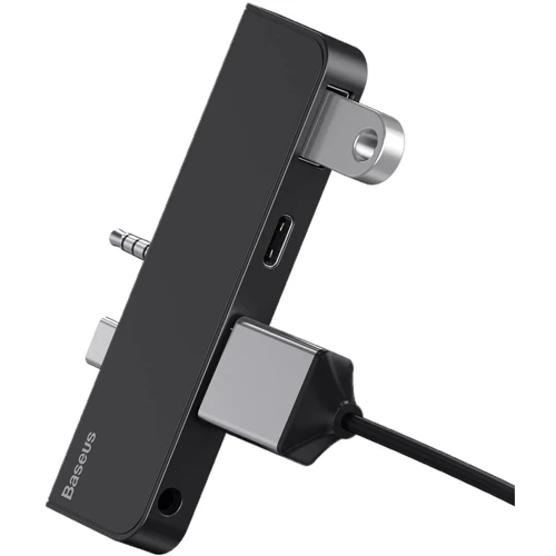 Адаптер Baseus Adapter USB-C+3.5mm to HDMI+USB3.0+USB-C+3.5mm Black (CAHUB-FT01): Цвет черный