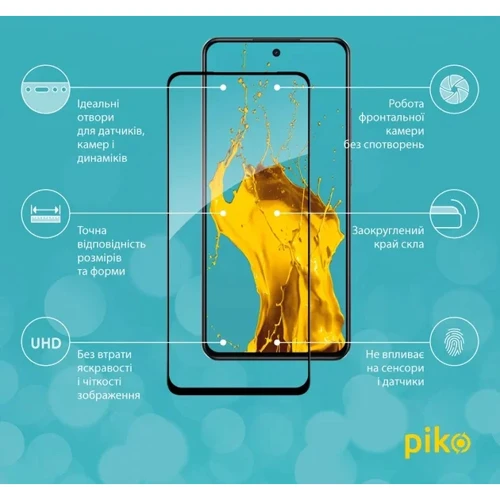 Piko Tempered Glass Full Glue Black for Realme C75: Тип защитное стекло