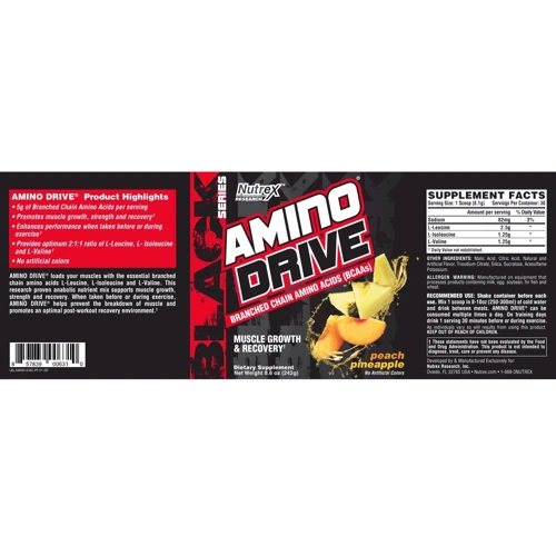 Аминокислота для спорта Nutrex Amino Drive 243 g /30 servings/ Peach Pineapple: Вкус Ананас, Персик