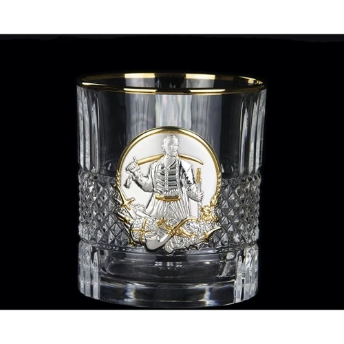 Набор для виски Boss Crystal Гербовый с казаками 7 предметов серебро, золото, хрусталь (B7KOZ1GG) фото 8