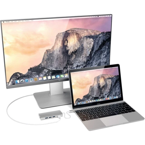 Адаптер Satechi Adapter USB-C to USB-C+RJ45+HDMI+3xUSB3.0 Silver (ST-TCMA2S) фото 4