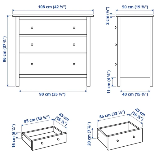 Комод ІКЕА HEMNES 108х96 см (60585796) фото 4