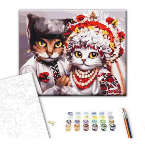 Картина по номерам Brushme Свадьба украинских котиков ©Марианна Пащук 40х50 см (BS53340): Производитель Brushme