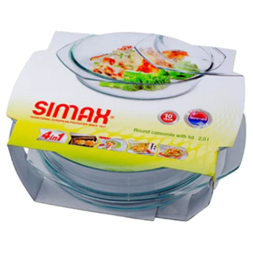Жаропрочное стекло Кастрюля круглая Simax c крышкой 2 л (6026-6036): Форма круглая