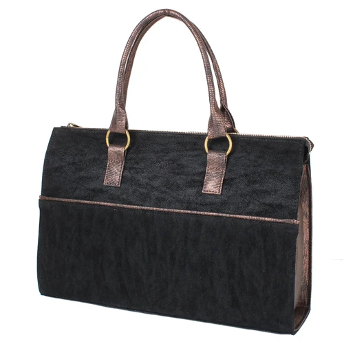 Женская сумка тоут Laskara черная (LK10199-black-bronze): Стиль Повседневный (Casual)