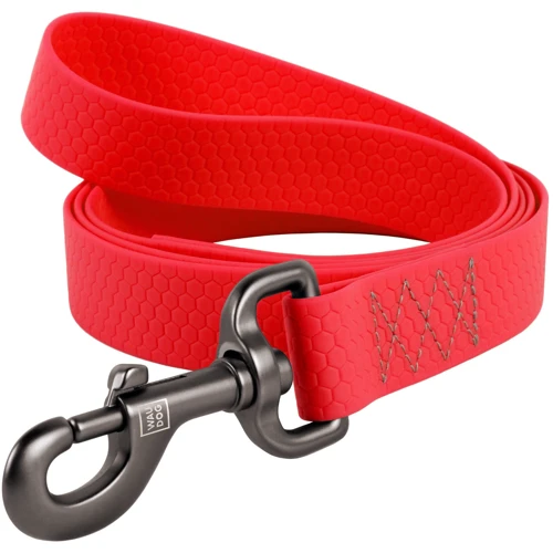 Поводок WAUDOG Waterproof, светящийся 25 мм 183 см красный (27223)