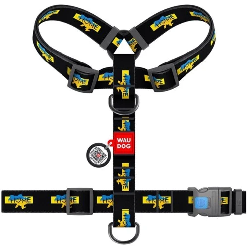 Шлей для собак WAUDOG Nylon анатомічний H-подібний з QR-паспортом, малюнок "Дім" XL, Ш 35 мм, А 55-95 см, В 70-110 см (323-0230): Виробник WAUDOG