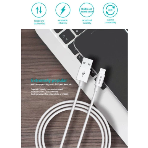 Кабель Romoss USB Cable to Lightning CB12 5V 2A 1m White (CB12-101-04H): Довжина 1 м