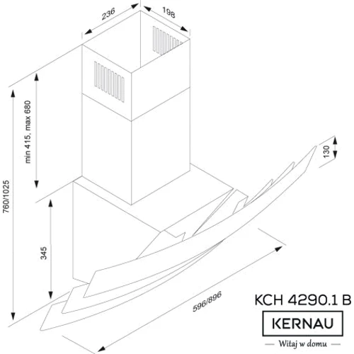 Витяжка KERNAU KCH 4290.1 B: Тип фільтра повітря Рециркуляція, Відведення
