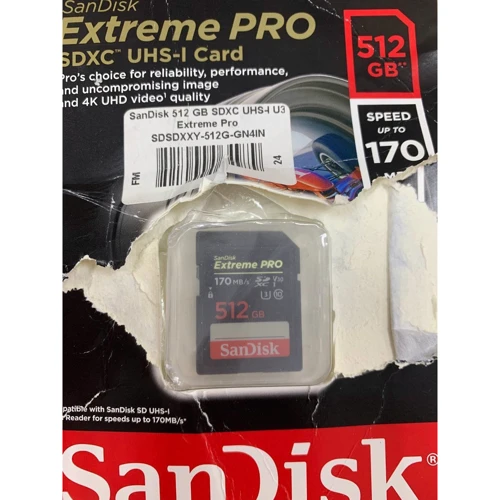 SanDisk 512GB SDXC Class 10 UHS-I U3 V30 Extreme Pro (SDSDXXY-512G-GN4IN) (Карти пам'яті)(78670750)(Stylus Approved): Причина уцінки Вскрыта упаковка