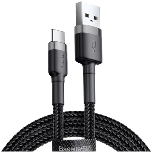 Кабель Baseus USB Cable to USB-C Cafule 2m Grey/Black (CATKLF-CG1)