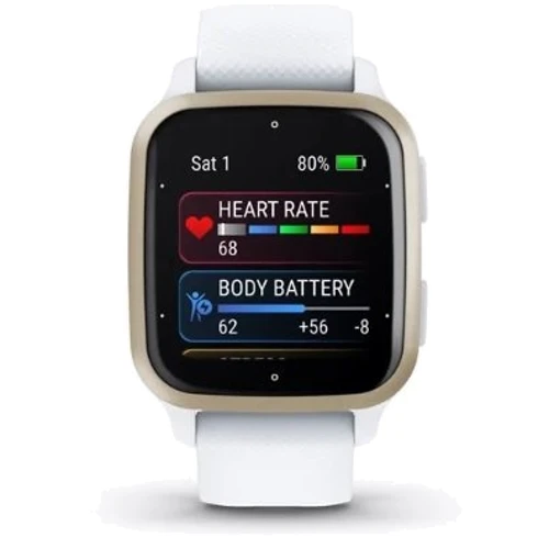 Смарт-часы Garmin Venu SQ 2 Cream Gold Aluminium Bezel with White Case and Silicone Band (010-02701-11): Сенсорный экран есть