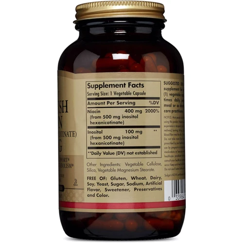 Solgar Niacin 500 mg Солгар Ниацин 250 капсул: Тип Витамин B