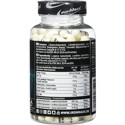 Аминокислота для спорта IronMaxx GH-Matrix 130 capsules /43 serving's: Тип Аргинины