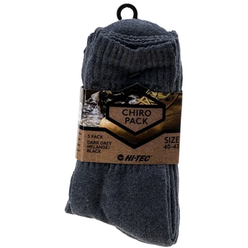Носки Hi-Tec Chiro Pack (CHIRO PACK-DK GREY MELANGE/BLK) 36-39 (23-25) 3 пары темно-серые черные фото 1