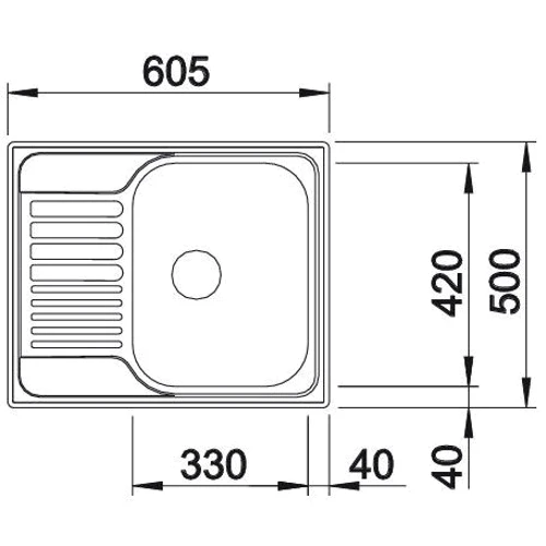 Blanco Tipo 45S Mini 516525 (нерж. сталь декор): Наличие крыла Есть