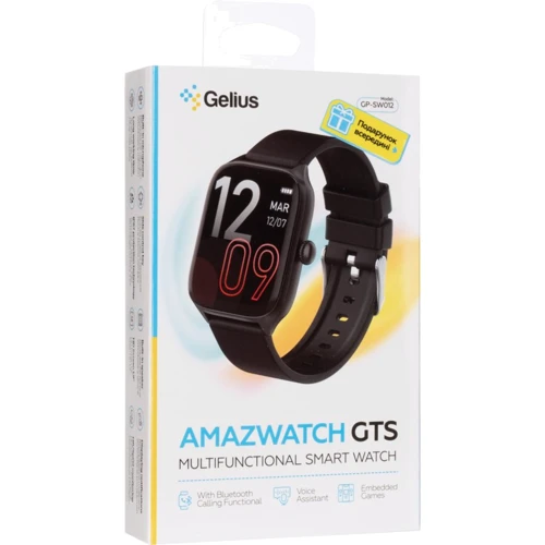 Смарт-часы Gelius Pro GP-SW012 (Amazwatch GTS) Black: Материал ремешка Силикон