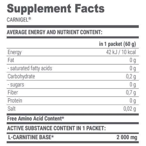 Жиросжигатель Extrifit Carnigel 2000 mg 60 g / 1 serving / Orange: Пол Унисекс