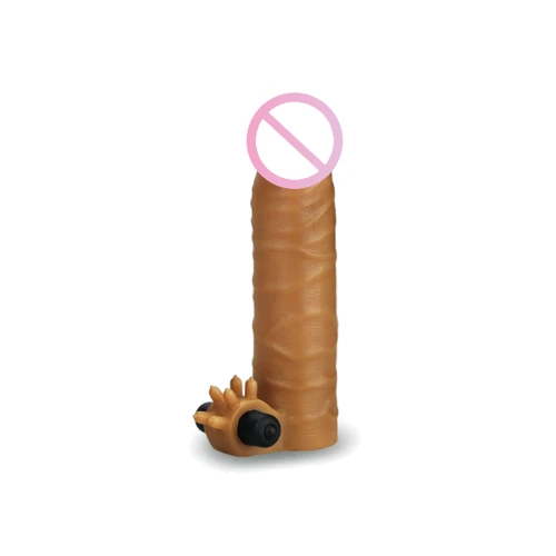 Насадка с вибрацией LoveToy Add 1.5" Vibrating Silicone Extender, Brown
