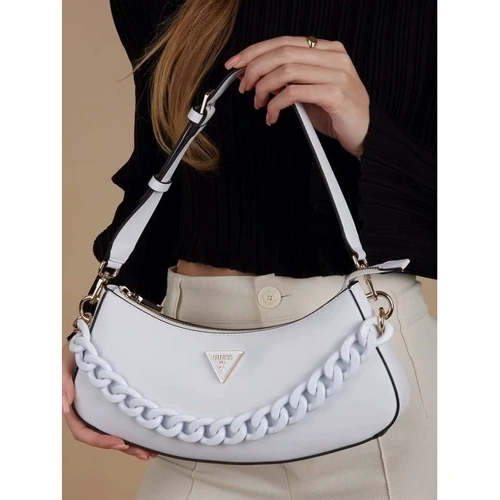 Женская сумка багет GUESS CORINA TOP ZIP SHOULDER BAG светло-бирюзовая (HWVP8766180-ICE): Пол Женский