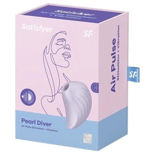 Вакуумний кліторальний стимулятор із вібрацією Satisfyer Pearl Diver Violet