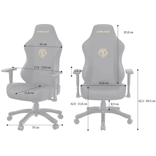 Кресло игровое Anda Seat Phantom 3 Black Fabric Size L (AD18Y-06-B-F) фото 1