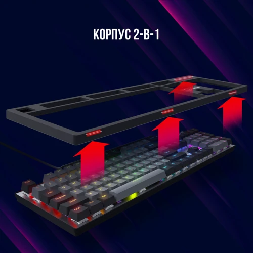 Клавиатура Lorgar Azar 514 RGB USB UA Black (LRG-GK514B-UA): Количество клавиш 104
