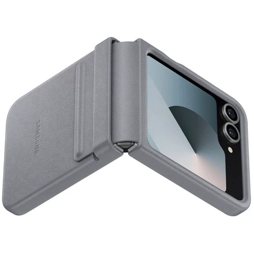 Чехол для телефонов Epik Leather Case Gray for Samsung F741 Galaxy Flip 6: Материал искусственная кожа и TPU (термополиуретан)