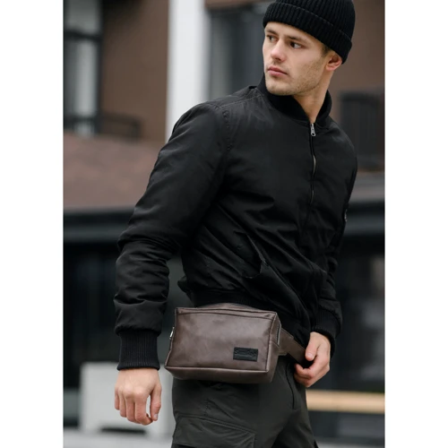 Мужская поясная сумка Sambag Harvi коричневая (88213061): Страна производитель Украина