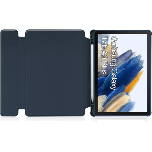 Аксессуар для планшетных ПК BeCover Case Rotatable Smart Keyboard Deep Blue for Samsung Galaxy Tab A9 Plus SM-X210/SM-X215/SM-X216 (710330): Материал Экокожа