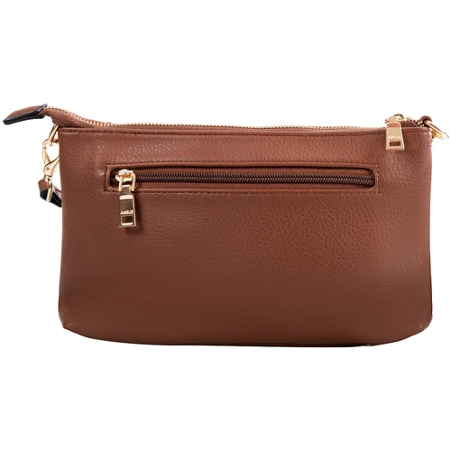 Женская сумка через плечо Amelie Galanti коричневая (A991457-dark-brown): Застежка Молния