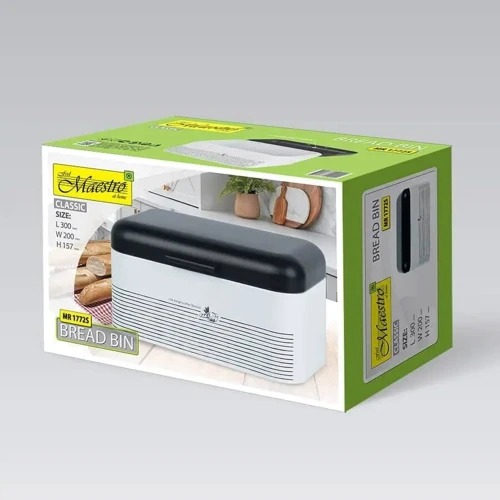 Хлебница Maestro 30x20x15.7 cм черно-белая (MR1772-S)