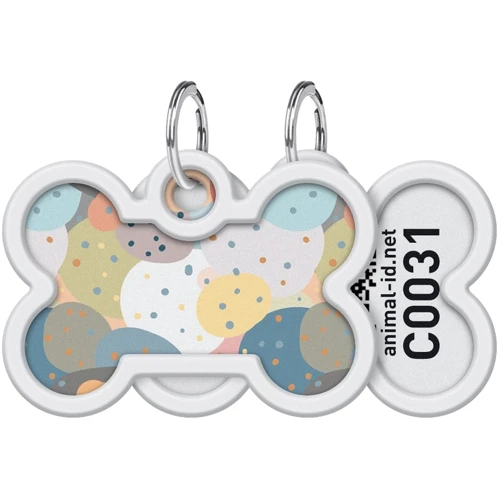 Адресник металлический WAUDOG Smart ID c QR паспортом, рисунок Абстракция 40х28 мм (0640-0219)
