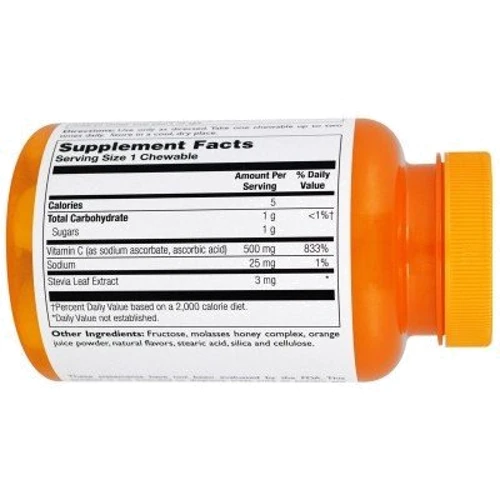 Thompson C 500 mg 60 Chewables Natural Orange Flavor Вітамін С зі смаком апельсина: Тип вітамін C