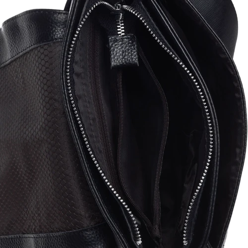 Мужская сумка планшет Borsa Leather черная (K18877-black): Застежка Механическая