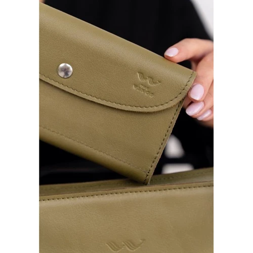 Женский кошелек The Wings Smart Wallet оливковый (TW-Smart-olive): Формат кошелька Горизонтальный