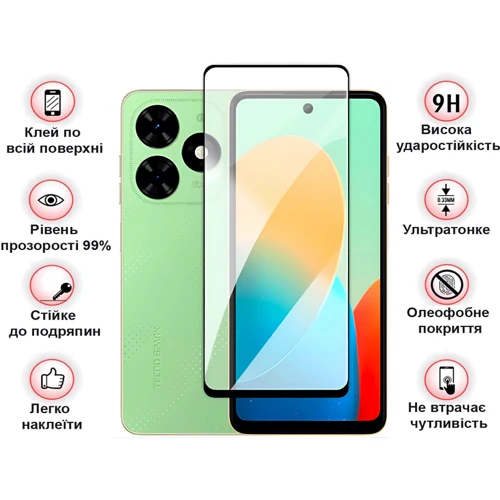 Аксессуар для смартфона BeCover Tempered Glass Black for Tecno Spark Go 2024 (BG6) (710484)