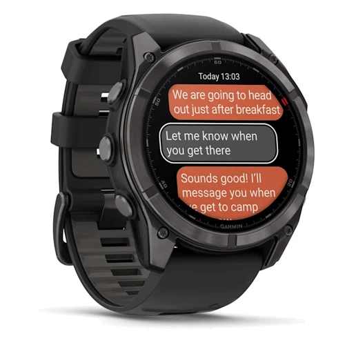 Смарт-часы Garmin Fenix 8 Pro AMOLED 51mm Sapphire Carbon Grey DLC Titanium with Black/Pebble Grey Silicone Band (010-03199-01)