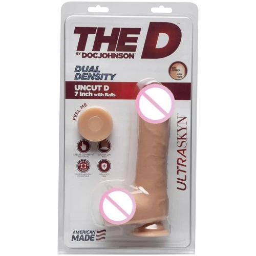 Фаллоимитатор Doc Johnson The D - Uncut D - 7 Inch With Balls ULTRASKYN, необрезанный