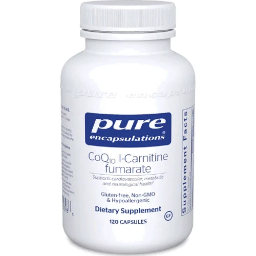 Pure Encapsulations CoQ10 l-Carnitine Fumarate Коэнзим Q10 и L-карнитин фумарат 120 капсул