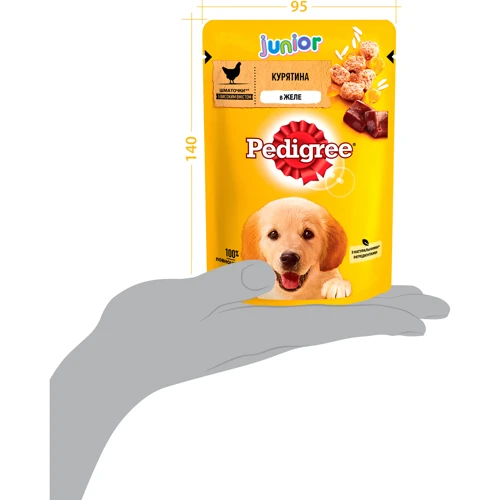 Вологий корм Pedigree для цуценят Курка в желе 24х100г: Основні інгредієнти Курка
