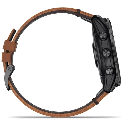 Смарт-часы Garmin Epix Pro (Gen 2) 51mm Sapphire Carbon Grey DLC Titanium with Chestnut Leather Band (010-02804-30): Материал корпуса Армированный волокном полимер с титановой задней крышкой